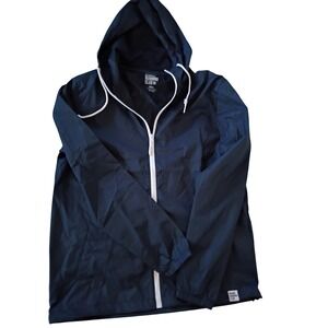 GRAND RUNNING CLUB NWT Navy Blue Lightweight Hooded Windbreaker Jacket